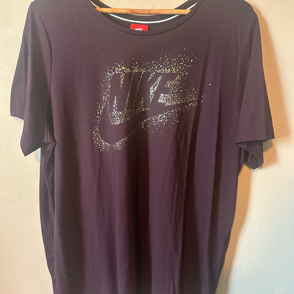 Nike Purple and Gold T-Shirt